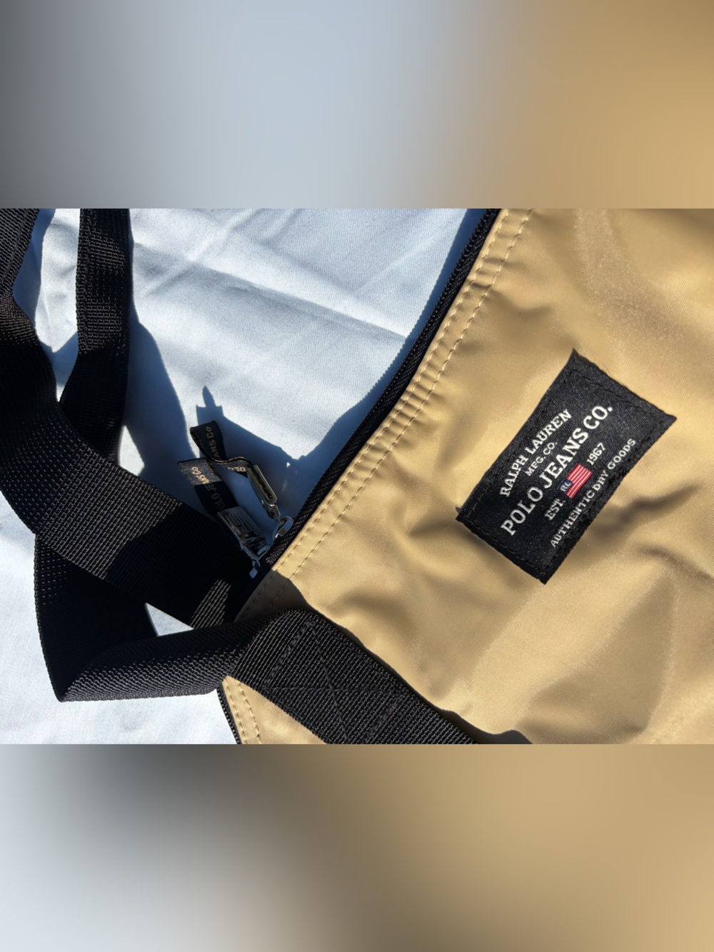Ralph Lauren Vintage with Tags Polo Jeans Co. Tan and Black Duffel - Picture 10 of 10